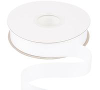 Ribbonitlux Cinta de Espiga 25mm x 22,5 Metros, Cinta Bies Suave Color Blanco para Manualidades, Costura, Envoltura de Regalos y Decoración del Hogar