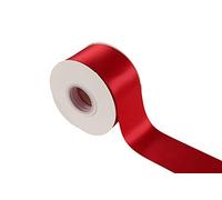 Ribbonitlux - Cinta de raso de doble cara de 50 mm de ancho, 22 metros, juego para envolver regalos, decoración de fiestas, aplicaciones de costura, boda y manualidades (260-Rojo Oscuro)
