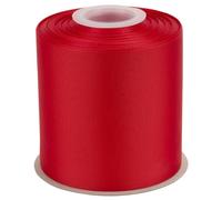 Ribbonitlux Cinta Grosgrain 100 mm x 22,5 m - Cinta de poliéster premium para lazos, envoltorios, bodas y manualidades - Rojo sólido (#250) - 1 rollo