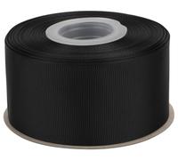 Ribbonitlux Cinta Grosgrain 50 mm x 22,5 m - Cinta de poliéster premium para lazos, envoltorios, bodas y manualidades - Negro sólido (#030) - 1 rollo