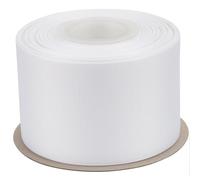 Ribbonitlux Cinta Grosgrain 63 mm x 22,5 m - Cinta de poliéster premium para lazos, envoltorios, bodas y manualidades - Blanco sólido (#029) - 1 rollo