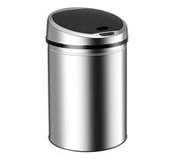 Ribelli cubo de basura de acero inoxidable - cubo de basura con sensor - apertura y cierre automáticos - anillo de sujeción para bolsas de basura - tapa desmontable - con pantalla de función LED