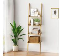 Ribelli Estantería con 4 estantes, 100% bambú, Aprox. 33 x 43,5 x 175 cm, estantería contra Pared para Estudio, salón, baño, Cocina, 510301