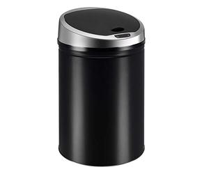 Ribelli Sensor-Mülleimer Cubo de Basura, Acero Inoxidable, Negro, 40 litros