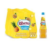 Ribena Concentrado de azúcar sin adición de piña y fruta de la pasión, 12 botellas de 850 ml