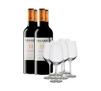 Ribera del Duero Legaris Crianza 2022 (x4) con Copas (x6)