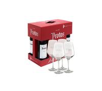 Ribera del Duero Pack Protos Crianza (x4) con Copas (x4)