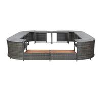 Ribete cuadrado para bañera de hidromasaje, 268 x 268 x 55 cm, ratán sintético, duradero y resistente a la intemperie para accesorios de piscina y jacuzzi, diseño moderno para tu jardín