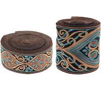 Ribete de encaje, 2 piezas de 5 metros azul Vintage Craft Trim bordado costura DIY suministros hechos a mano