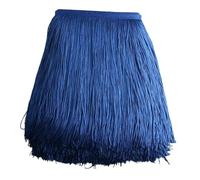 Ribete de Flecos Decorativa 1 metro/lote de 30 cm largo con flecos encaje y borlas poliéster, cinta for baile latino, for cortina for coser(Blue)