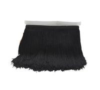 Ribete de Flecos Decorativa Borla de encaje con flecos 20 cm y 30 largo, adorno poliéster for baile latino, falda, cortina, accesorios for prendas, for costura(Black,15cm)