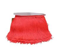 Ribete de Flecos Decorativa Borlas de flecos poliéster 10/15/20/30 cm, largos for coser ropa, vestidos, cortinas, cintas, borlas for manualidades, accesorios(Red 2,10cm)