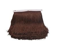 Ribete de Flecos Decorativa Borlas de flecos poliéster 10/15/20/30 cm, largos for coser ropa, vestidos, cortinas, cintas, borlas for manualidades, accesorios(Dark brown,15cm)