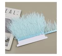 Ribete de plumas de 3 metros con flecos y plumas de avestruz, ribete de plumas de avestruz natural, plumaje mullido, falda de plumas para costura, artesanía, vestido de flecos, disfraz, 8 ~ 10 cm, 8
