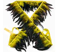 Ribete de plumas de gallo amarillas - 2 yardas de 5 a 7 pulgadas para capa de bufanda, falda, alas, ropa de bricolaje y decoración de ropa (amarillo)
