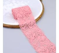 Ribete elástico elástico, tela floral, cinta de encaje para decoración de manualidades, 2.2 pulgadas, 10 yardas