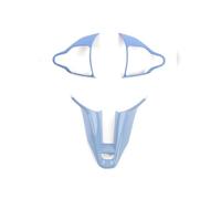 Ribete Interior Automóvil Embellecedor De La Cubierta Marco Botón Del Volante Del Coche Para Hyundai Para Veloster JS N 2019-2023 I30 N Decorativo Interior(Azul)