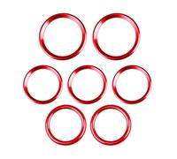 Ribete Interior Automóvil Para Benz AB CLA GLA GLB 2020 2021 2022 Aire Acondicionado Automóvil Salida CA Turbo Vent Anillo Embellecedor Color Rojo Azul Refit Adhesivo Decorativo Interior(Rojo)