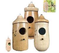 Ribili Wooden Hummingbird House, Fanyil Wooden Hummingbird House, Sherum Birdhouse, Wooden Hummingbird Feeder for Outside (All)