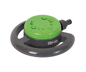 Ribimex Aspersor multifunción de jardín, 8 tipos de chorro, cobertura de hasta 90 m², entrada 3/4", presión 1-4 bar, ideal para césped, parterres y huertos - PRA/AB.1421