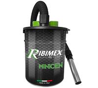 Ribimex Bidón aspirador de cenizas para estufas, chimeneas y barbacoas, Con filtro HEPA protegido por una malla metálica, Tubo metálico flexible de 85 cm, con lanza 20 cm, Filtro de recambio 800751
