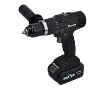 Ribimex PRBAT20/PRO3 - Taladro atornillador de percusión profesional 2 baterías 20 V 2 Ah - 4 Ah, negro