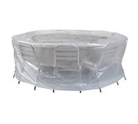 Ribimex PRH090200D, Funda redonda para mesa de jardín Ø 200 H x 80cm Eco platinium, Eco garden, translúcido