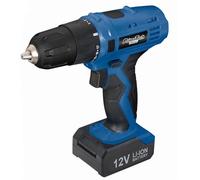 Ribimex PRLPV120, Taladro atornillador de batería, PrimoTech, con batería Li-Ion 12 V, azul/negro