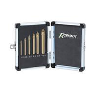 Ribitech 9942 - Broca para aletas 9942-broca de cristal y espejo, 6 piezas, aluminio