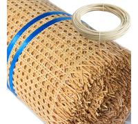RIBLOR Natural Rejilla Rollo Mimbre para Muebles, 80cm de Ancho, Rollo de Ratan por Metros, Correas de Tela Ratán, Cinta de Caña Tejida para Silla Cesta Bricolaje(80x100cm)