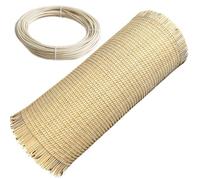 RIBLOR Natural Rollo de Ratan por Metros, 80cm de Ancho Rejilla Rollo Mimbre para Muebles, Correas de Tela Ratán, Cinta de Caña Tejida para Silla Cesta Bricolaje(55x400cm)