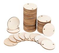 Ricardonty 200 Etiquetas Circulares de Madera para Tablero de CumpleañOs, Etiquetas con 2 Agujeros para Tablero de CumpleañOs, Tablero de Tareas, Manualidades DIY, 1,5 Pulgadas