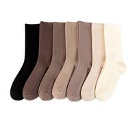 Riccess 7 pares de calcetines de lana cómodos para niñas y mujeres, por encima del tobillo, elásticos, neutros para todas las estaciones