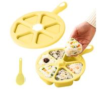 Rice Ball Mold - 6 Grids Triangle Rice Ball Shaper Tools with Handle