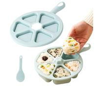 Rice Ball Mold - 6 Grids Triangle Rice Ball Shaper Tools with Handle
