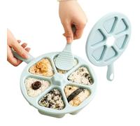 Rice Ball Mold - 6 Grids Triangle Rice Ball Shaper Tools with Handle