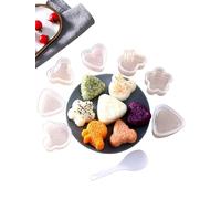 Rice Balls Mould, Pack of 8 Onigiri Moulds, DIY rice ball mould with rice spoon, Triangle Shape Sushi Moulds, Non-Stick Triangular Onigiri Mould, Easy and Fun for Beginners, Reusable Sushi Mould