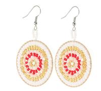 Rice Bead Fashion Womenu2019s Hoop Wedding Dangle Bohemian Jewelry Drop Earrings for Women White