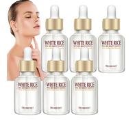 Rice Brightening Face Serum - Crema hidratante antiarrugas y reafirmante, esencia facial hidratante profunda para corrección de manchas oscuras, tono uniforme de piel y brillo juvenil radiante (6