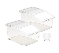 Rice Bucket, Storage Box, 15.35x9.45x6.89in Airtight Lids, Built-in Pulleys, Sealed Container, Measuring Scale for Pantry, Gardening, Laundry, Household, Food, Indoor Use