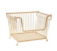 RICE - Cesta apilable de Alambre en Aspecto Dorado - Oro Grande