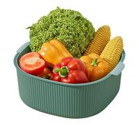 Rice Colander Strainer - Double-Layer Large Capacity, Dishwasher Safe Washer Bowl | Multifunctional Food Strainer, Vegetable Fruit Washer For Kitchen, Washing Fruits, Vegetables, Rice