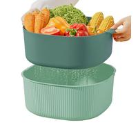 Rice Colander Strainer, Large Capacity Washing Basket, Food Rinse Bowl, Multifunctional Drain Sieve, Dishwasher Strainer for Fruits Vegetables Beans, 9.65x10.24x4.13 inches