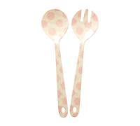 Rice - Melamina Salad Spoon & Fork Pink Dots Print