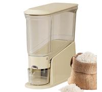 Rice Dispenser - Kitchen Storage Container for Dry Grains | Transparent with Measuring Cup, Airtight Lid for Rice Beans or Cereals, Countertop Organizer for Home and Pantry 13.19x14.37x4.72 in