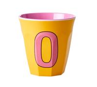 RICE DK - Taza de melamina (tamaño mediano), color albaricoque con letra O