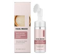 Rice Facial Washing Foam, Espuma Limpiadora, Poro Deep Ceanseing Foam, Gentle Cleansing Mousse, Limpia y Exfolia Suavemente, Hidrata e Ilumina el Rostro, Para Varios Tipos de Piel