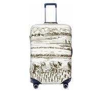 Rice Harvest - Fundas protectoras elásticas para equipaje de viaje, 45,7 a 81,3 cm, Negro, M