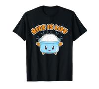 RICE IS LIFE - Linda olla de arroz sonriendo - dibujos animados de comida asiática Camiseta