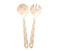 Rice - Melamina Salad Spoon & Fork Pink Dots Print